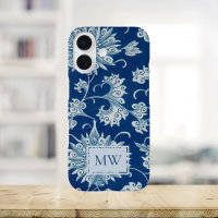 Monogramme Floral Chinois Bleu