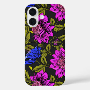 Coque Pour iPhone 16 Monogramme floral élégant moderne
