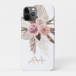 Case-Mate iPhone Case Monogramme Floral Herbe de Pampas Rose Boho