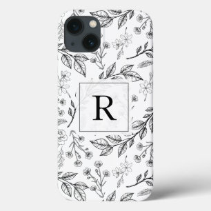 Case-Mate iPhone Case Monogramme floral noir blanc