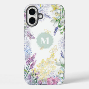 Coques iPhone 16 Plus Monogramme floral Pastel Spring