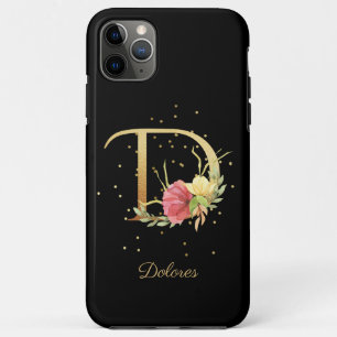 Case-Mate iPhone Case Monogramme floral Personnaliser le nom Lettre D in