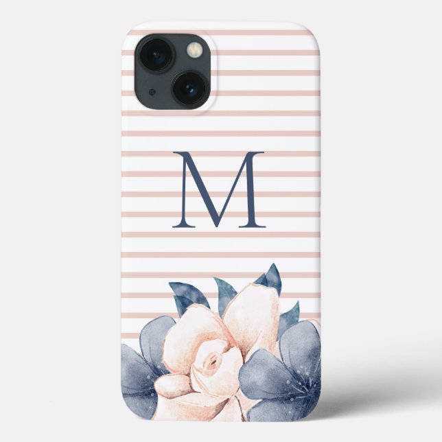 Coques Case-Mate iPhone Monogramme Floral rose (Verso)