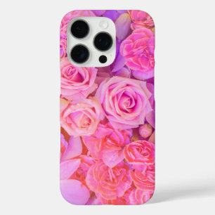 Coques iPhone 16 Pro monogramme floral souple rose girly moderne