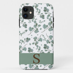 Case-Mate iPhone Case Monogramme Floral Vert Ivy Feuilles & Blanc