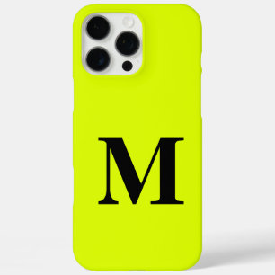 Coques iPhone 16 Pro Max Monogramme Fluoro Chartreuse Jaune Neon Moderne