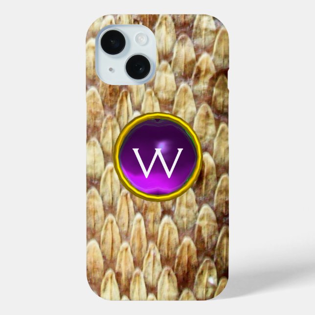 COQUES Case-Mate iPhone MONOGRAMME GEM PURPLE CROTALUS (Verso)