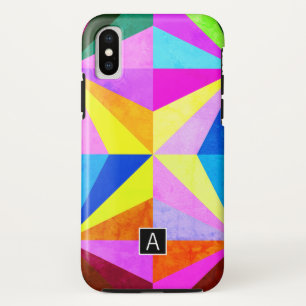 Coques Pour iPhone Monogramme géométrique multicolore moderne coloré
