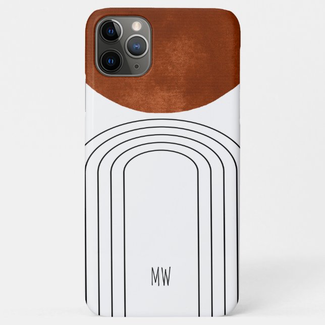 Coques Case-Mate iPhone Monogramme Géométrique Style moderne du milieu du  (Dos)