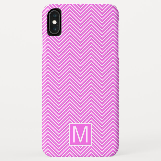 Coques Case-Mate iPhone Monogramme GL Pink Mini Chevron (Dos)