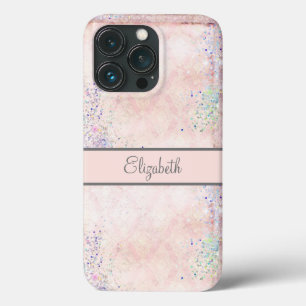 Case-Mate iPhone Case Monogramme Glam Rose Blanc Paillettes Élégant