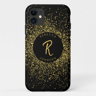Case-Mate iPhone Case Monogramme Gold & Black Girl