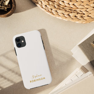 Case-Mate iPhone Case Monogramme Gold Script Neutre Moderne Minimaliste