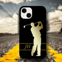 Monogramme Golfeur Silhouette Or
