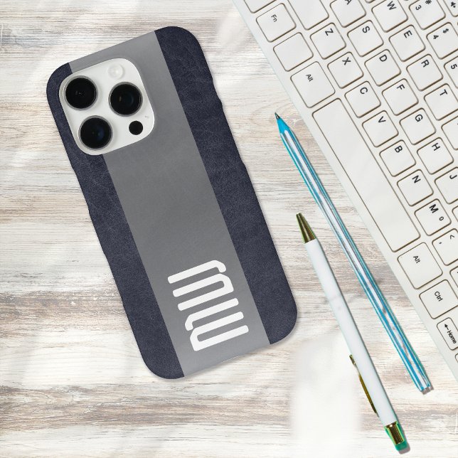 Coques Case-Mate iPhone Monogramme gras en cuir métallisé avec lanière (Créateur téléchargé)