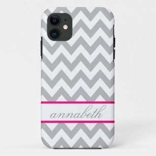 Coque Case-Mate Pour iPhone Monogramme gris et blanc de roses indien de