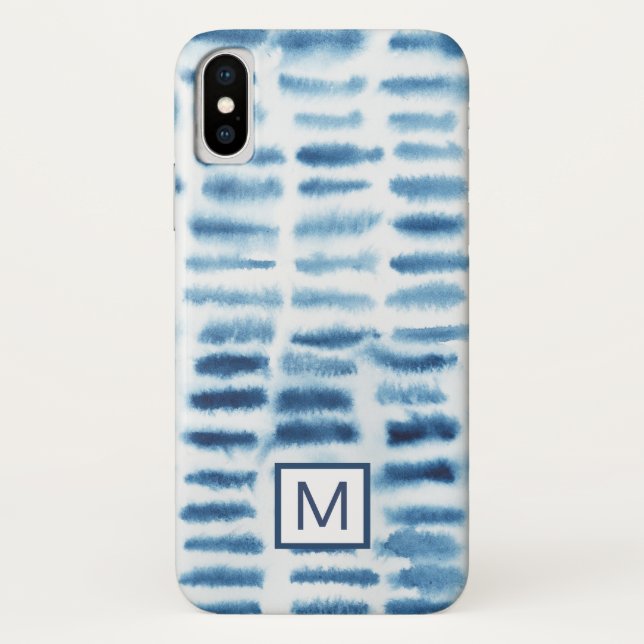 Coques Case-Mate iPhone Monogramme | Impression de l'aquarelle Indigio (Dos)