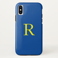 Monogramme initial bleu jaune couleur brillant 202