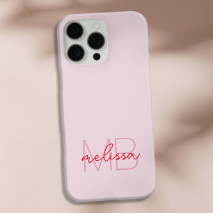 Coques iPhone 16 Pro Max Monogramme initial de script minimaliste simple