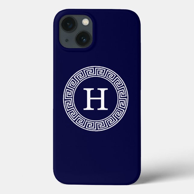 Coques Case-Mate iPhone Monogramme initial du cadre de la ligne de la clé  (Verso)