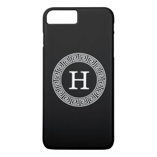 Coque Case-Mate Pour iPhone Monogramme initial du cadre de ligne de clé grecqu