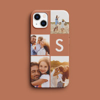 Monogramme initial en terre cuite en collage photo