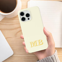 Monogramme initial jaune moderne minimaliste