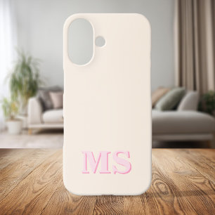 Coque Pour iPhone 16 Monogramme initial minimaliste moderne