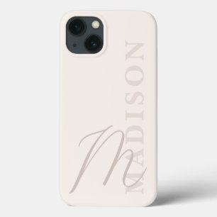 Case-Mate iPhone Case Monogramme initial minimaliste moderne beige