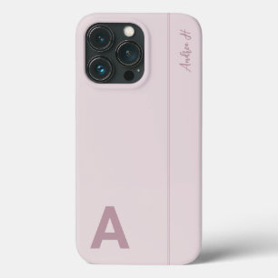 Case-Mate iPhone Case Monogramme Initial Minimaliste Moderne Rose Poussi