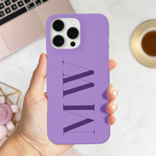 Coques iPhone 16 Pro Max Monogramme initial minimaliste moderne violet