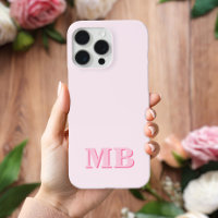 Monogramme initial minimaliste rose moderne