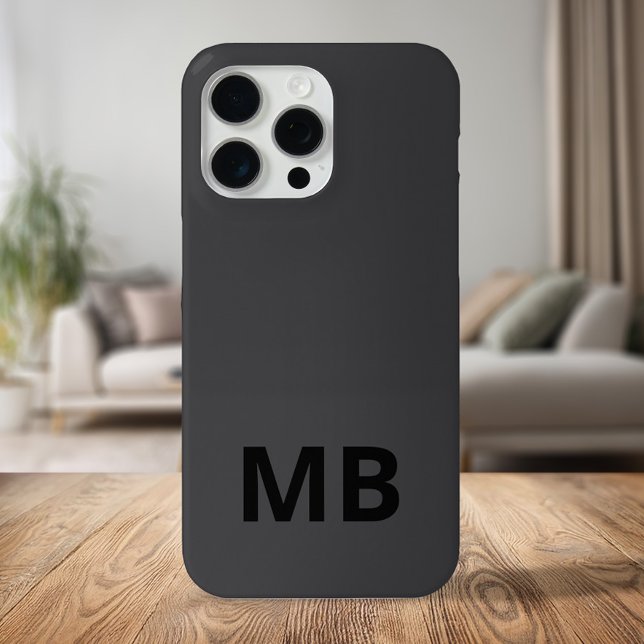 Coques Case-Mate iPhone Monogramme initial noir moderne simple (Créateur téléchargé)