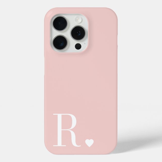 Coques Case-Mate iPhone Monogramme initial rose féminin blanc (Verso)