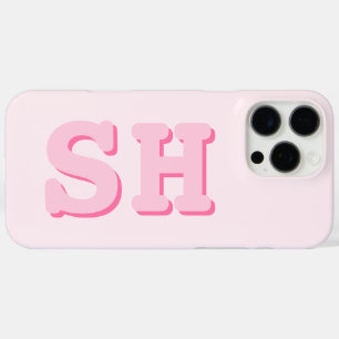 Coques iPhone 16 Pro Max Monogramme initial rose simple
