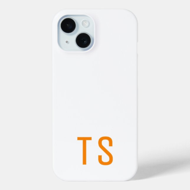 Coques Case-Mate iPhone Monogramme Initiales Minimal Moderne Orange Élégan (Verso)