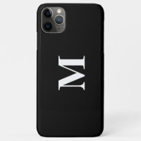 Monogramme Initiales Nom personnalisé Black White 