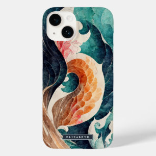 Coque Pour iPhone 14 Monogramme japonais Wave Dragon Scale