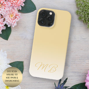 Coque Pour Pour iPhone 14 Pro Max Monogramme jaune soleil toscan élégant personnalis