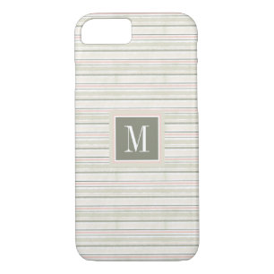 Coque iPhone 7 Monogramme   la joie des rayures d'aquarelle du