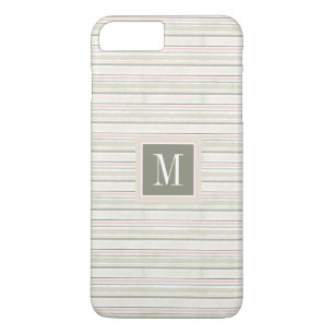 Coque iPhone 7 Plus Monogramme la joie des rayures d'aquarelle du