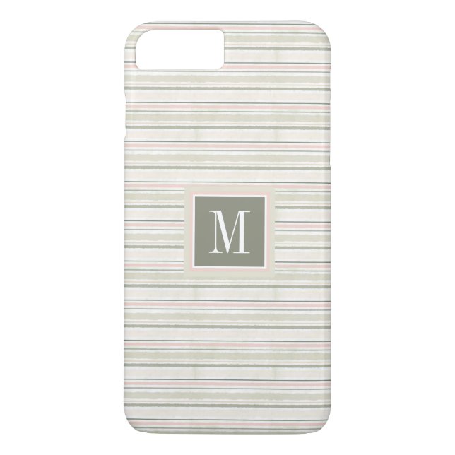Coques Case-Mate iPhone Monogramme | la joie des rayures d'aquarelle du (Dos)
