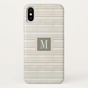 Case-Mate iPhone Case Monogramme   la joie des rayures d'aquarelle du