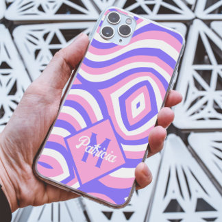 Case-Mate iPhone Case Monogramme les années 70 Super rose & violet psych