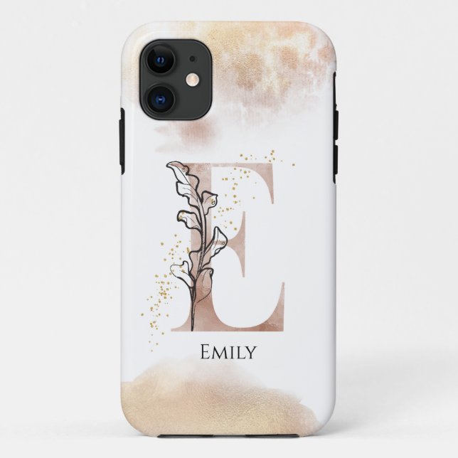 Coques Case-Mate iPhone Monogramme Lettre moderne initiale E Boho Personna (Dos)