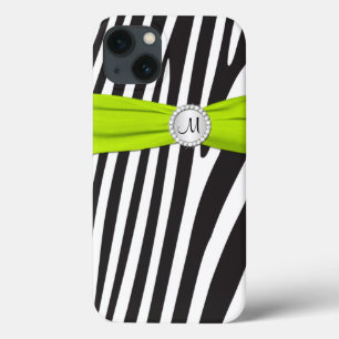 Etui iPhone Case-Mate Monogramme Lime noir blanc Zèbre rayé iPad Air