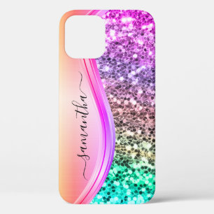 Case-Mate iPhone Case Monogramme Manuscrit Paillettes Iridescentes Brill