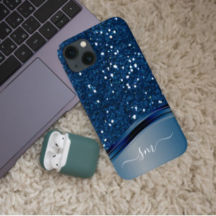 Case-Mate iPhone Case Monogramme manuscrit Parties scintillant en métal 