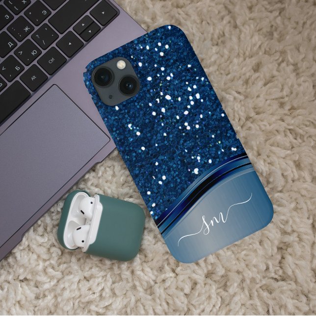 Coques Case-Mate iPhone Monogramme manuscrit Parties scintillant en métal  (Créateur téléchargé)