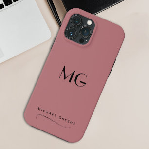 Case-Mate iPhone Case Monogramme Mauve Minimaliste Avec Nom